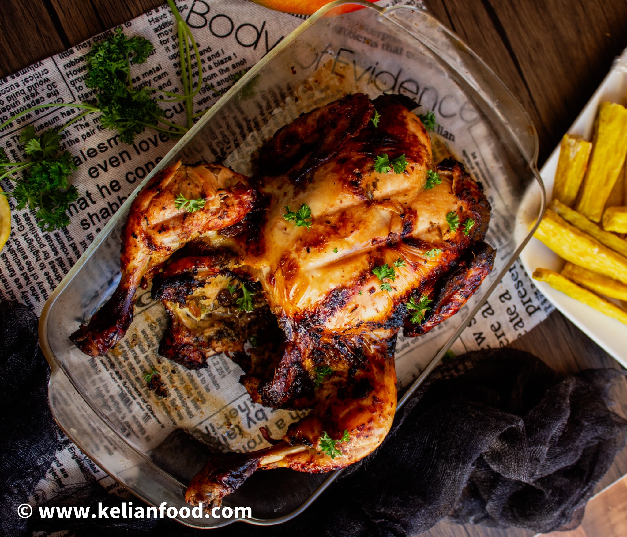 Poulet roti au four