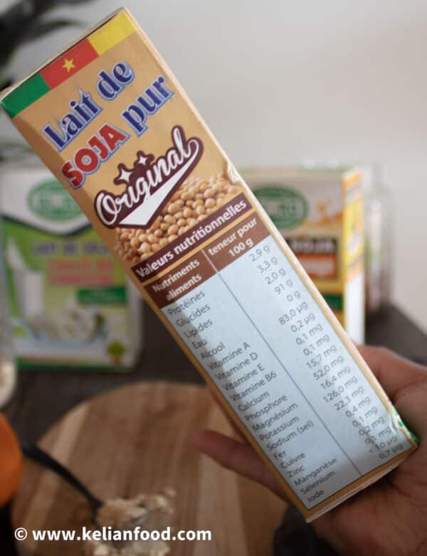 valeur nutrionelle lait de soja