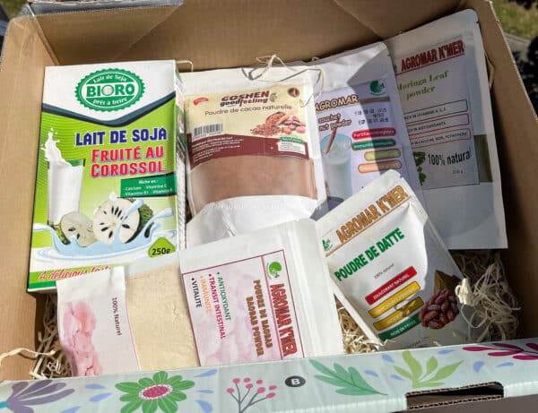 pack superaliment : moringa, baobab, souchet, lait de soja, datte et cacao pur